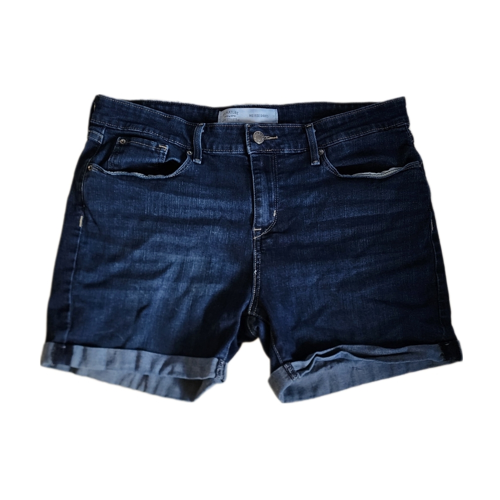Signature by Levi Strauss Dark Blue Denim Jean Shorts